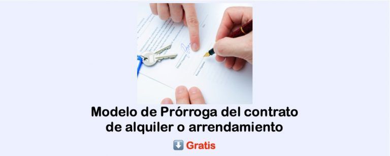 Modelo de Prórroga del contrato de alquiler o arrendamiento descargar gratis