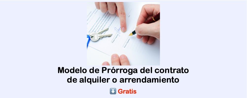 Modelo de Prórroga del contrato de alquiler o arrendamiento descargar gratis