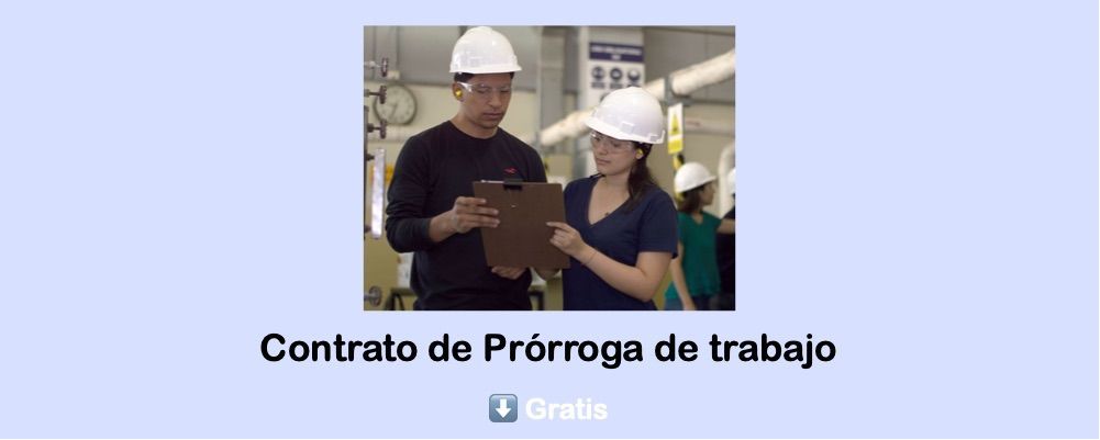 modelo de Contrato de prórroga de trabajo gratis en PDF o word
