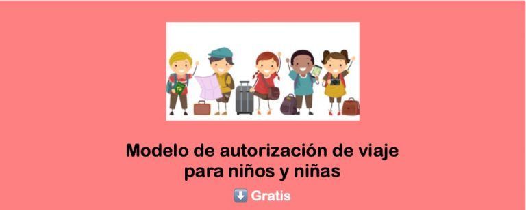 Modelo de autorización de viaje para niños y niñas descarga gratis
