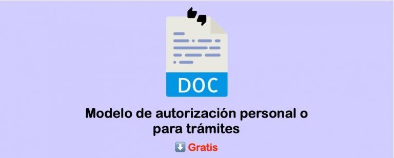 Modelo de autorización personal o para trámites descargar gratis
