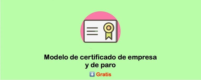 Modelo de certificado de empresa y de paro descargar gratis